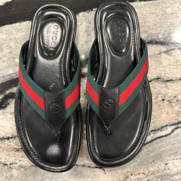 Gucci Web and Leather Thong Sandal - Picture 7 of 7